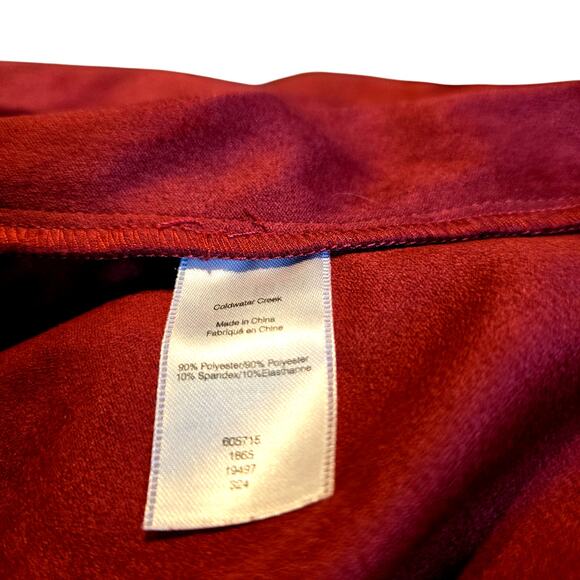 Coldwater Creek 2X Maroon Women's Button Top Shirt Blouse Plus 2XL XXL 18W 20W - Picture 3 of 5
